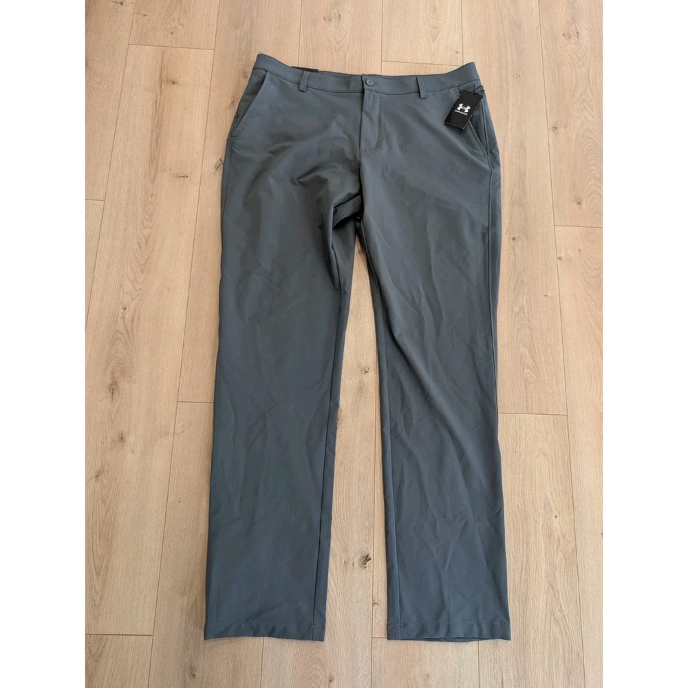 Under Armour Mens Size 40x36 UA Tech Dark Gray Pants Stretch Straight Chino NEW